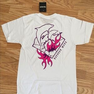 NWT PINK DOLPHINS BLESSED WAVES WHITE T-SHIRT SZ SMALL S